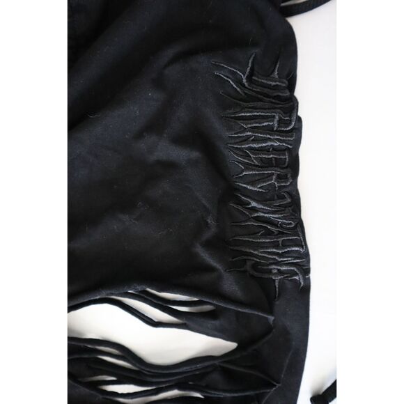 Dolls Kill Darker Wavs Women's Sz Small Black Echo V-Cut Cut-Out Bell Bottoms - Picture 6 of 12